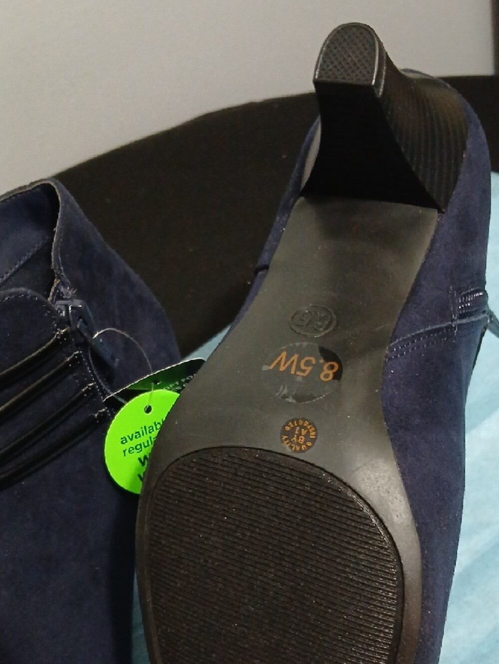 East 5th Navy Suede-Look Ankle Booties with Decorative Straps NWT - Picture 4 of 8